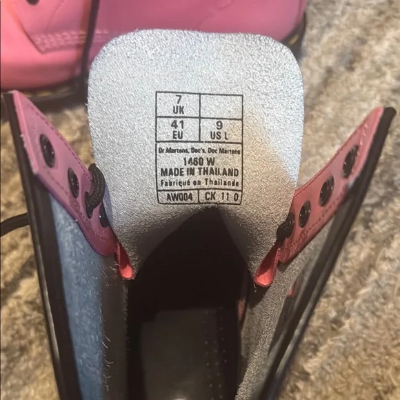 Dr. Martens Pink Combat Boots with Glossy Finish - Picture 3 of 3